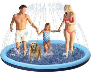 Kids Dog Splash Pad Sprinkler - Jasonwell Non Slip Pool Puppy Summer Outdoor Water Toys Backyard Durable for Toddlers Small Medium Large Dogs Pets - Jasonwell